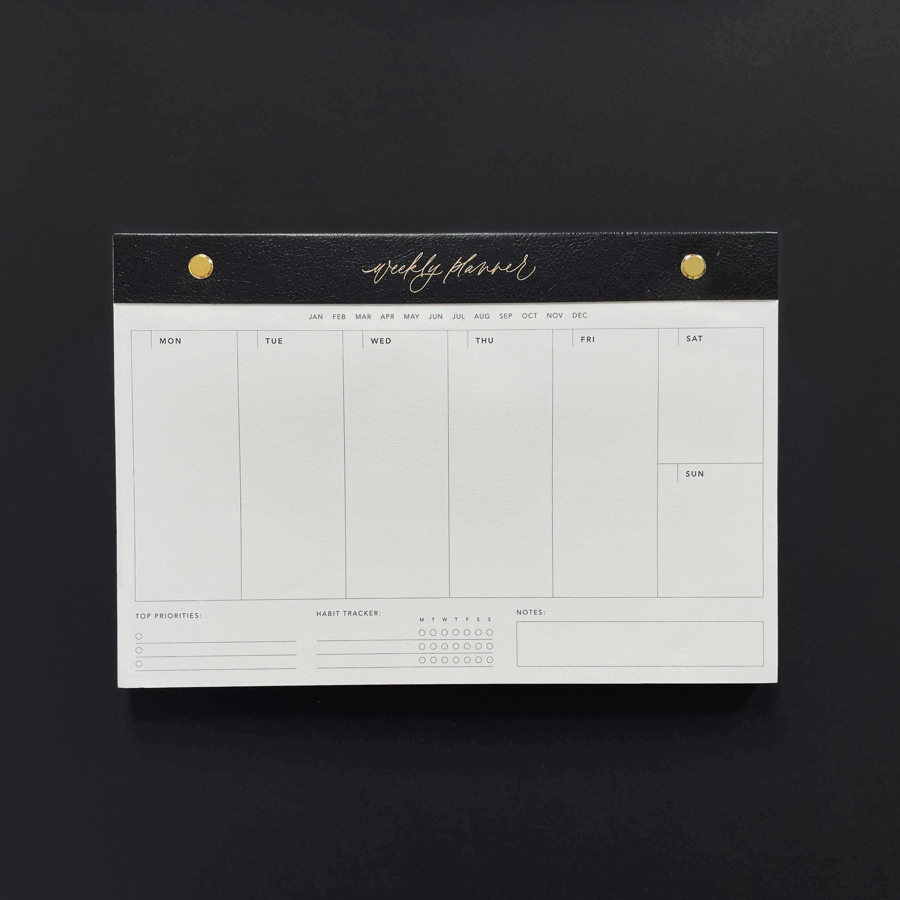 Weekly Planner Desk Planner Habit Tracker Planner Pad Etsy