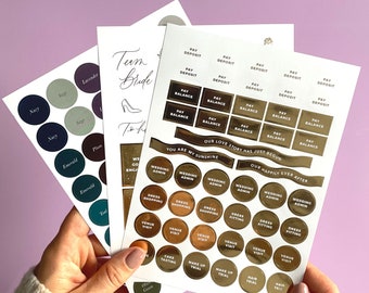 Foiled Wedding Planner Stickers - 125 Gold & Colour Stickers