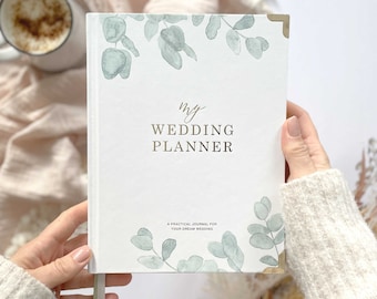 NEW - Luxury Eucalyptus Wedding Planner Book, engagement gift for brides, wedding scrapbook, gift for brides, checklist, wedding organizer