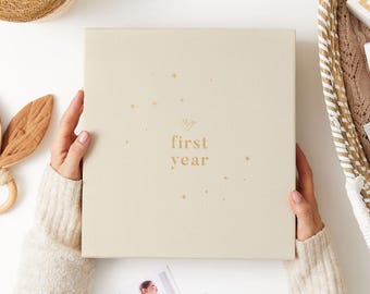 My First Year (birth to 1 year old) - Photo Album - keepsake gift for new parents, record book, blank pages, memory album