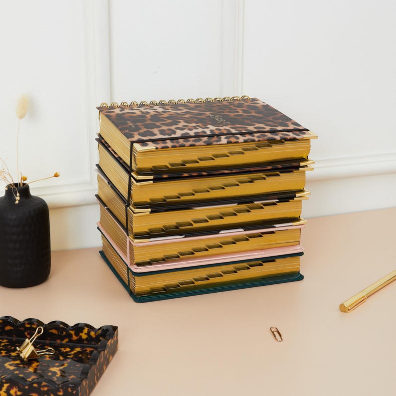 Luxury 2026 daily diary black planner with gold detailing, day-to-view organiser for work, study, and personal planning.