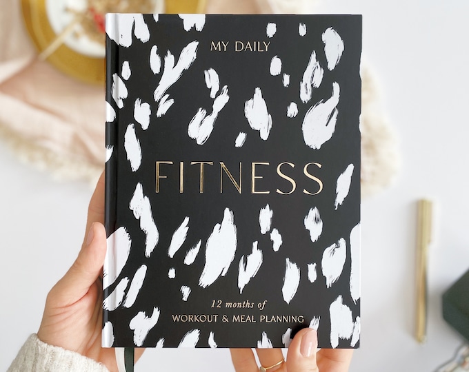 My Daily Fitness Planner (Flora) - luxury gift for her, gym planner, meal planner, fitness tracker, workout journal
