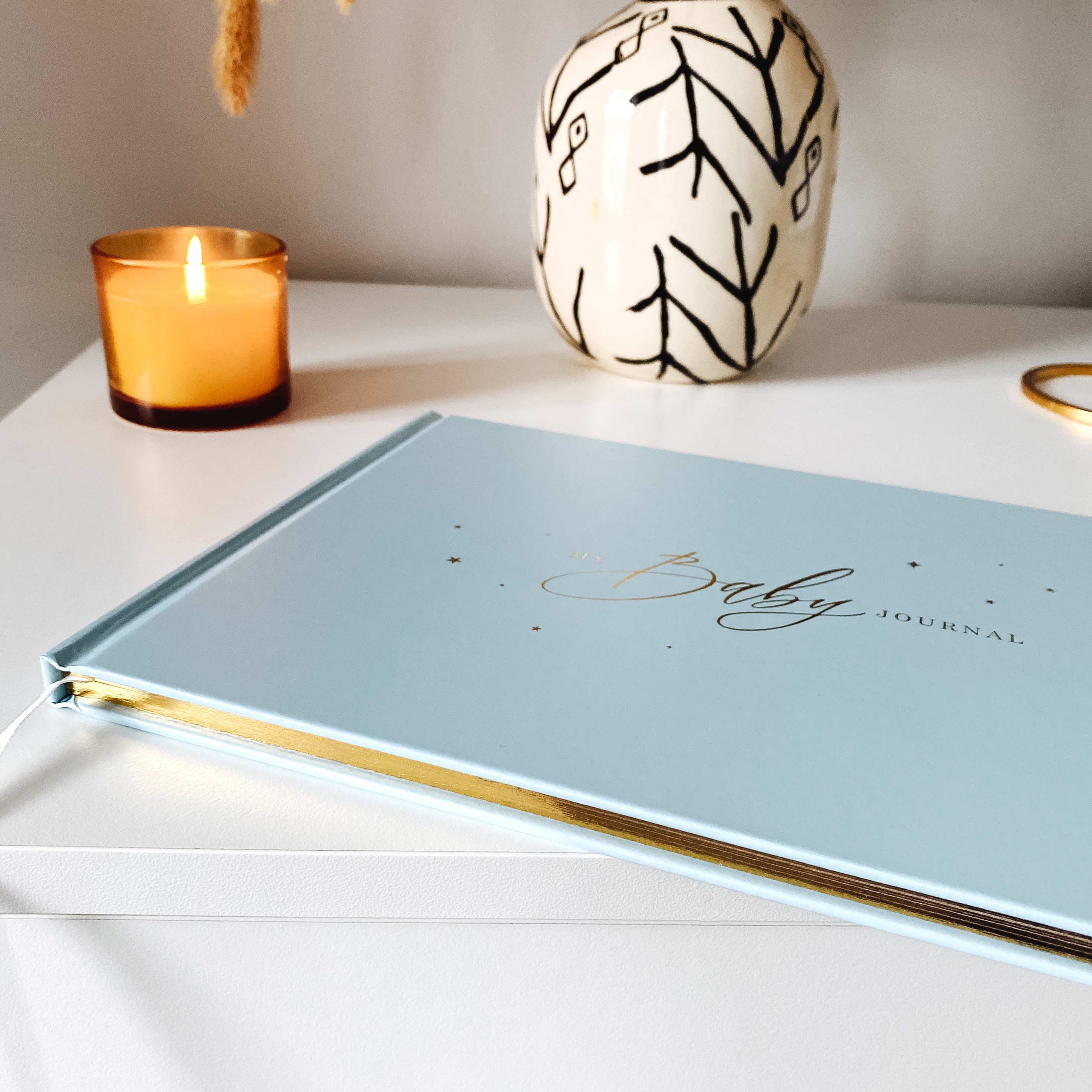 Luxury Baby Memory Book my Baby Journal Blue With Gold Foil Etsy UK