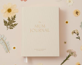 Mum Journal | Mom Journal | Five Year Motherhood Memory Book | Ivory Cloth Mum Diary | Undated Keepsake Journal for Mums and Moms