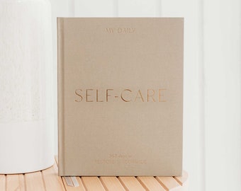 My Daily Self-Care Journal -  Wellness Journal (Pebble) - luxury gift for her, self-care and gratitude journal, with sticker sheets