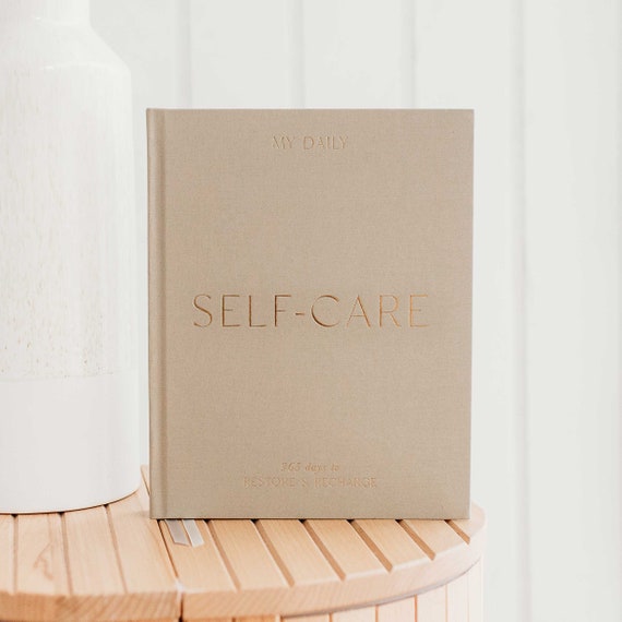 My Daily Self-Care Journal - Wellness Journal (Pebble) - luxury gift for her, self-care and gratitude journal, with sticker sheets
