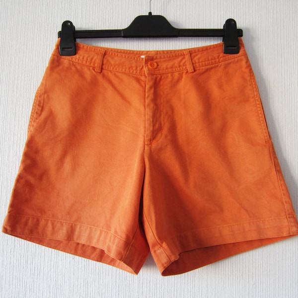 Vintage 1980s High Waisted Orange Denim Shorts Retro Golf Shorts Retro Orange Denim Shorts Size Small Orange Denim Shorts Hipster Shorts