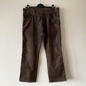 Vintage 90s ESPRIT Brown Corduroy Pants: Low Rise Boot Cut (Waist 32, Length 26)