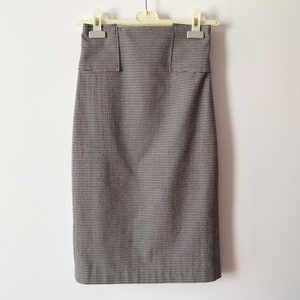 Vintage Plaid Midi Skirt: High Waist Tartan, Size Small