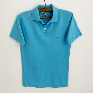Vintage Lacoste Polo Shirt: Baby Blue Cotton Preppy Top (Size Small)