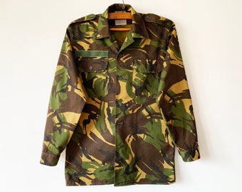Vintage Dutch Army Camouflage Shirt: Cotton Military Jacket, Size Large