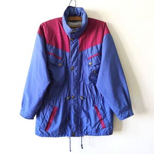 Vintage Lila Winter Gore Tex Parka SkiAnzug Jacke Hipster Winterjacke Lila Parka Ski Snowboard Anzug Jacke Größe XL Large Winter Parka
