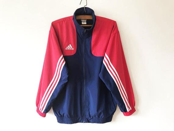 red and blue adidas jacket