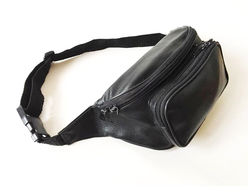 Black Utiliy Belt Bag Faux Leather Bag Fanny Pack Hip Bag | Etsy