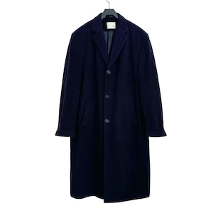 Vintage Christian Berg Wool Blend Coat: Classic Cashmere & Virgin Lambswool Dark Navy Blue Winter Overcoat