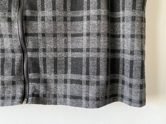 Grey Plaid Mini Skirt Black Checkered Skirt Plaid… - image 3