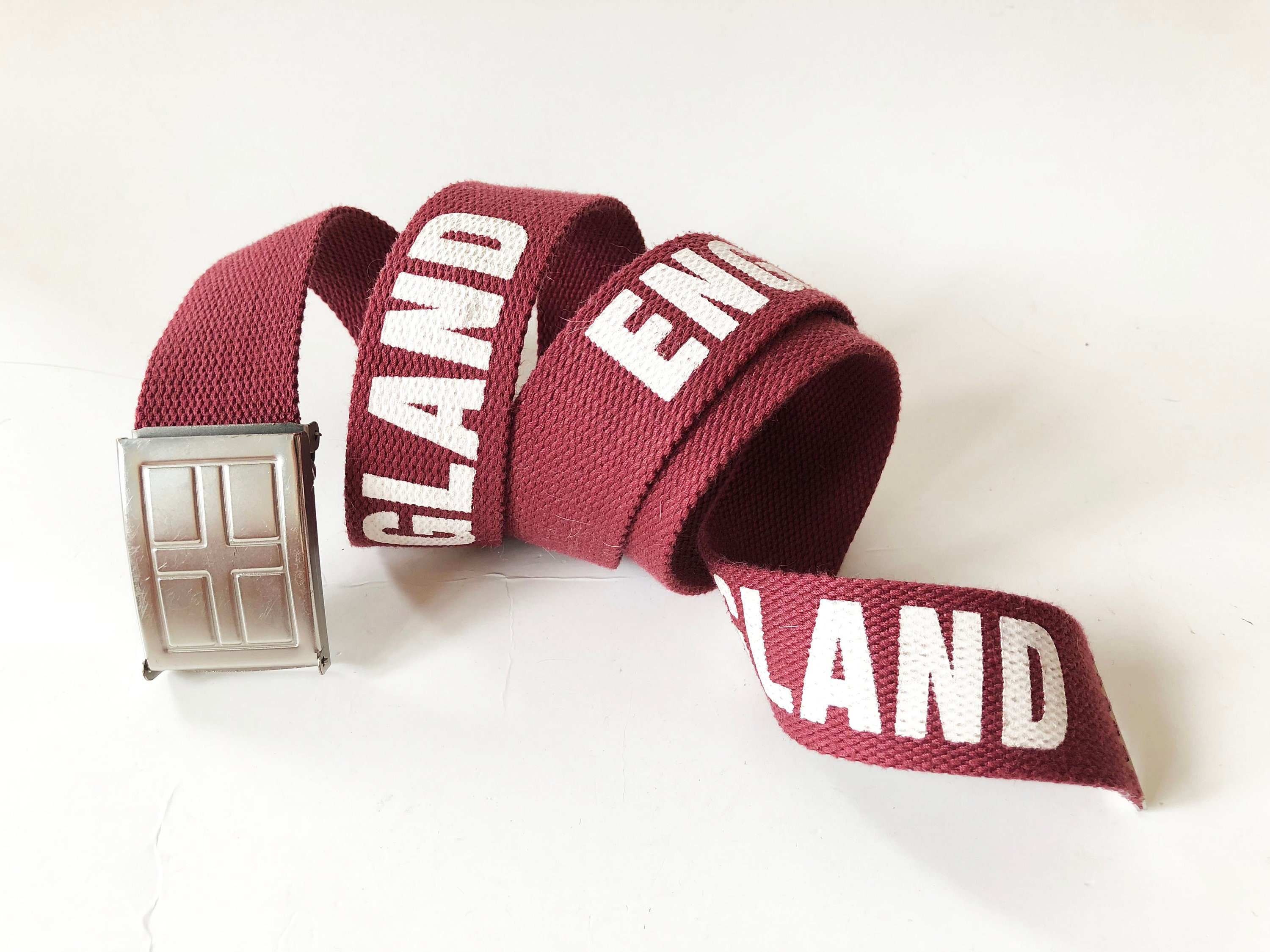Marsala Red Canvas Belt England Red Cotton Belt With Metal Buckle Hipster Unisex Belt England Football is Coming Home Fan Patriotric Belt