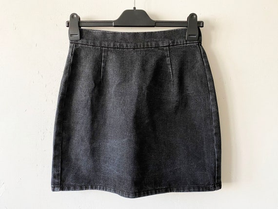 Black pencil denim skirt sales