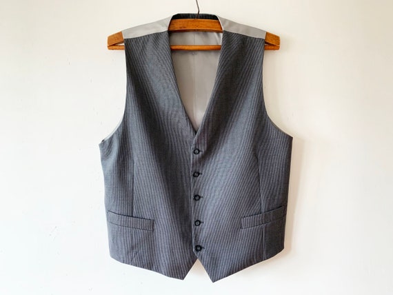 Gray Striped Mens Vest Steampunk Edwardian Waistcoat | Etsy