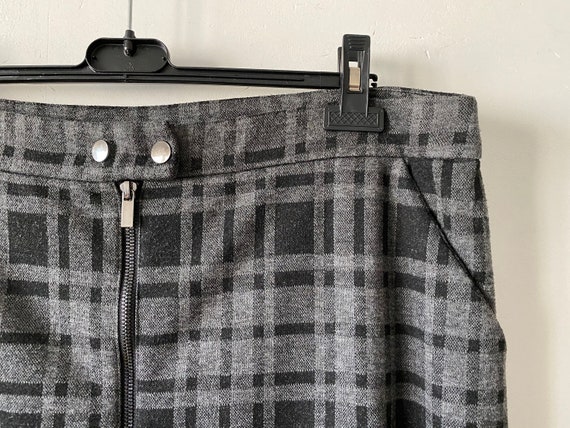 Grey Plaid Mini Skirt Black Checkered Skirt Plaid… - image 2