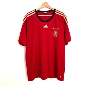 Vintage Adidas Germany Jersey | 2008/2009 Red Football Soccer Shirt | Retro XL Sports Top | Oldschool National Kit | Away T-Shirt