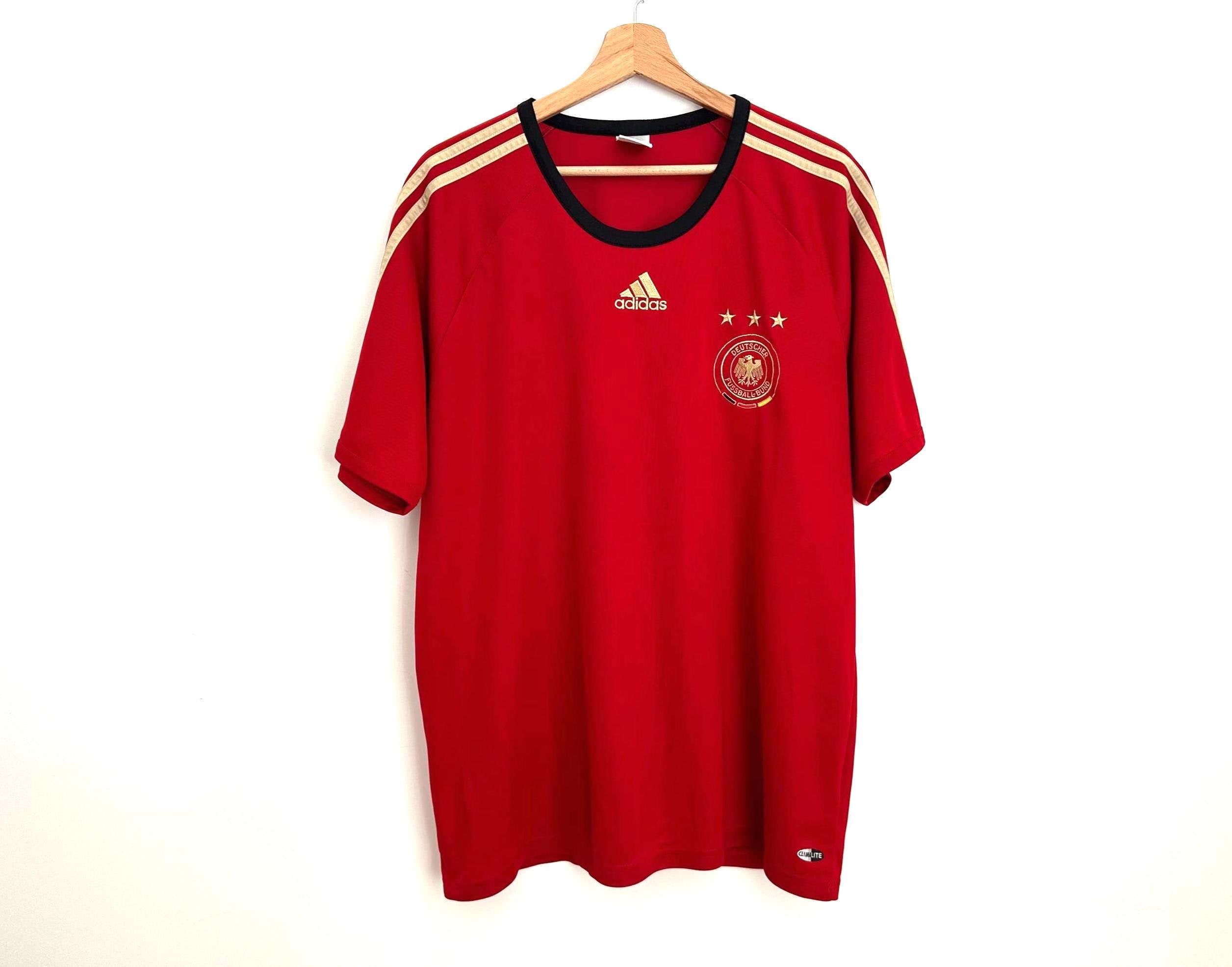 Vintage Adidas Germany Jersey: 2008/2009 Red Away Football Shirt