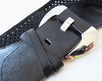 Vintage Black Braided Leather Belt, Boho Woven Hip Belt - Etsy display picture 2
