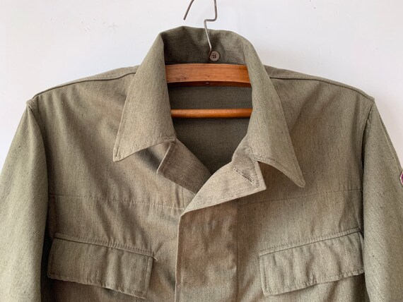 Vintage Khaki Green Uniform Shirt Mens Workwear C… - image 2