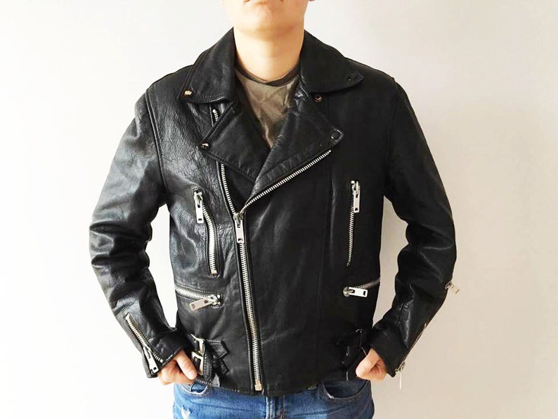black leather jacket short