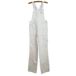 Vintage White Workwear Jumpsuit Overalls | Retro Utility Coveralls |  Unisex Durable Cotton One Piece Dungarees