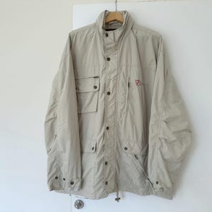 Giacca da trekking vintage anni '90 Fjallraven taglia XXL / Parka beige per attività all'aperto