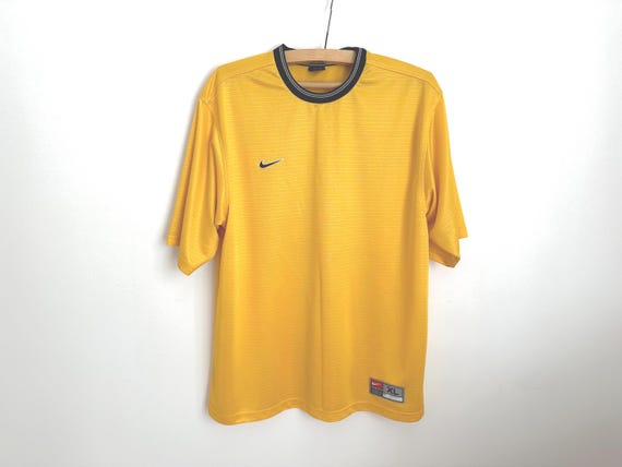 Nike Vintage 90s Soccer Jersey | Yellow Retro Football Shirt
