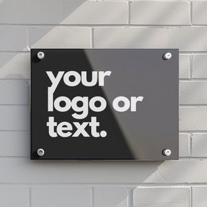 Personalised Acrylic Sign Business Plaque Dry Erase Board Any Text Printed QR Code Plaque House Number Sign Printed Logo Address Sign