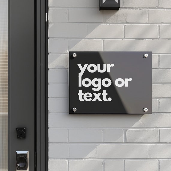 Personalised Acrylic Sign Business Plaque Dry Erase Board Any Text Printed QR Code Plaque House Number Sign Printed Logo Address Sign