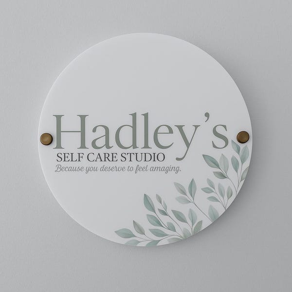 Personalised Acrylic Sign Custom Logo or Any Text Printed Circle Oval QR Code Plaque House Number Sign Printed Logo Address Signage