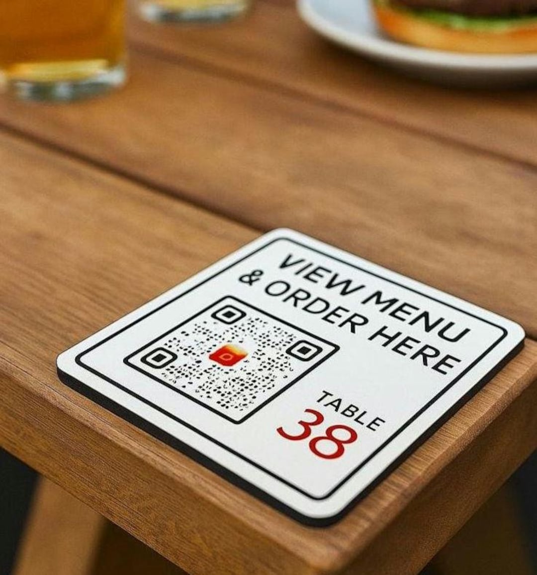 Customizable QR Code Table Plaque for Restaurant Menu, Room Service ...
