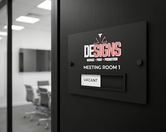 Custom Sliding Door Sign | Meeting Room Occupied Vacant Sign | Acrylic Office Door Sign | Salon Treatment In Progress Sign
