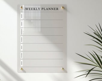 Eco Acrylic Family Calendar, Dry Erase Wall Planner, Wall Schedule, Home Decor, Housewarming Gift, Weekly and Monthly Planner, A4 A3