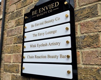Personalised Clinic Directory Sign | Medical Practice Staff Board | Acrylic Healthcare Reception Sign | Custom Surgery Directory
