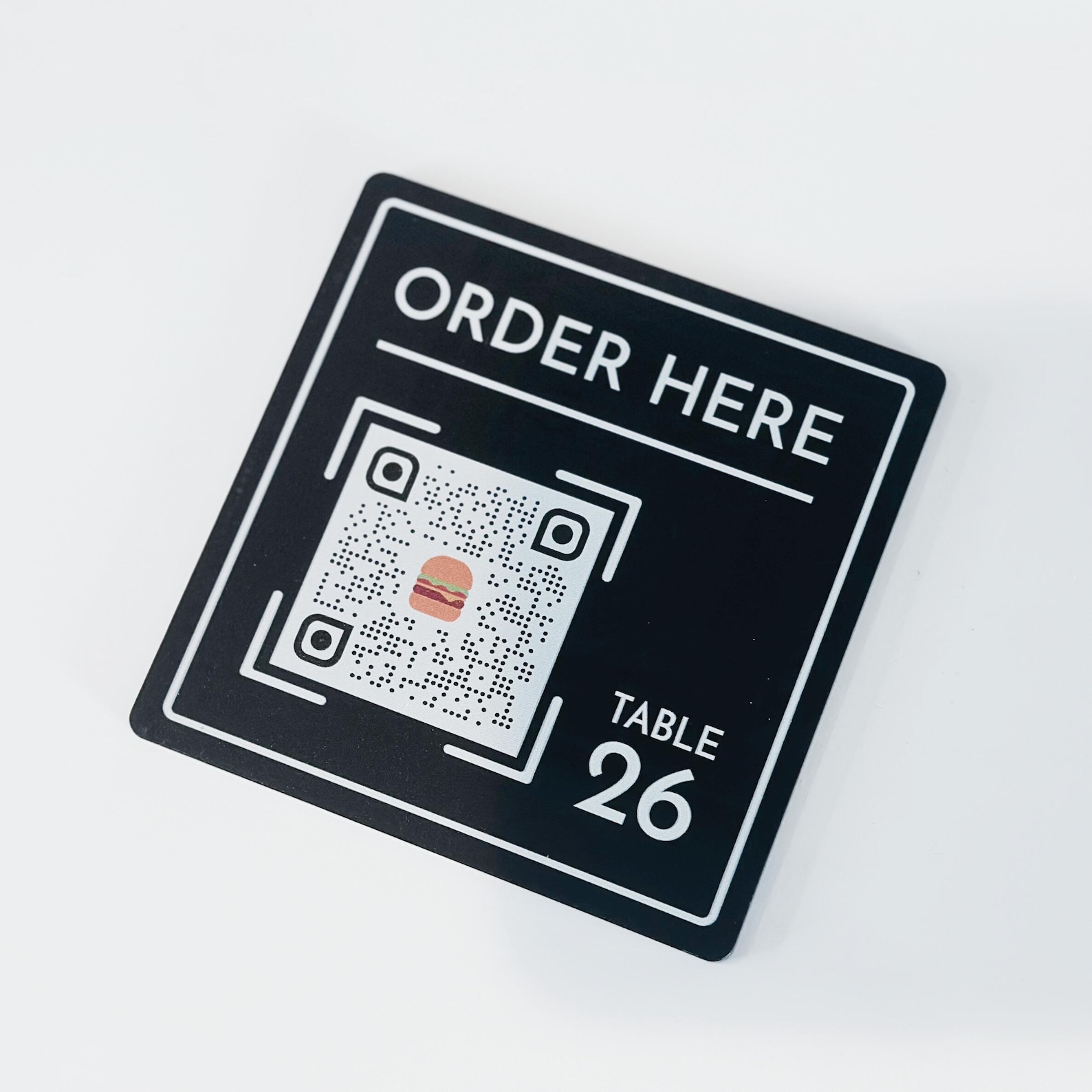 Customizable QR Code Table Plaque for Restaurant Menu, Room Service ...