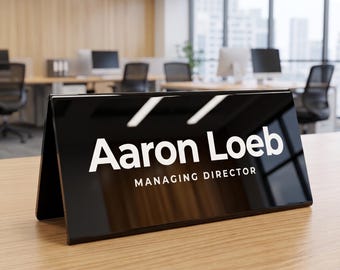 Personalised Acrylic Desk Name Plate, Custom Office Desk Sign, Name Plaque, Professional Business Sign, Manager Director Gift