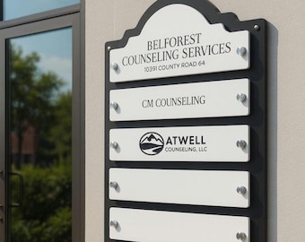 Custom Building Directory Sign | Business Wayfinding Board | Doctors Practice Staff Sign |  Office Wall Plaque | Door Suite Location Signage
