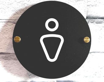 Modern Acrylic Restroom Sign: Wall-Mounted Toilet Door Plaque