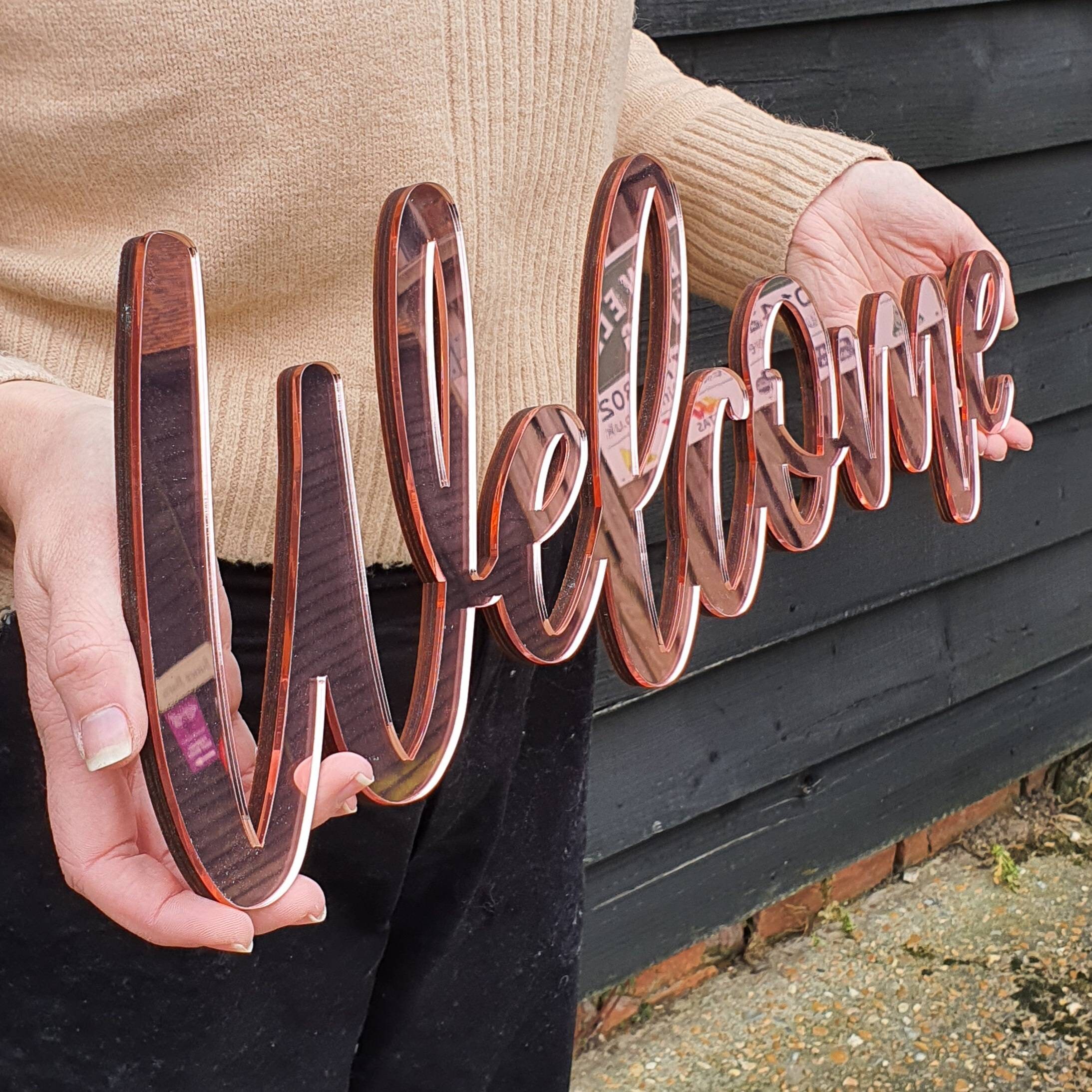 Personalised Silver Rose Gold Name Wall Sign Nursery Decor Etsy