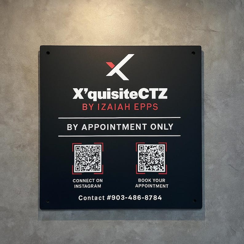 Custom Acrylic Business Logo Sign, Personalised QR Code Information ...