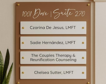 Acrylic Building Registry Sign | Business Directory Sign |  Business Logo Sign | Office Suite Signage | Hotel Wayfinding Notice