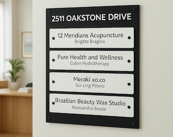 Personalised Office Directory Sign | Acrylic Business Sign with Changeable Name Plates | Staff Directory Board | Reception Sign UK
