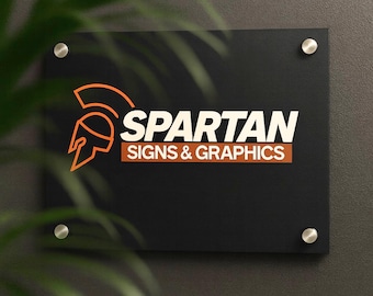 Acrylic Business Logo Sign Plaque, Dry Erase Board Any Text Printed QR Code Plaque House Number Sign Printed Logo Address Sign