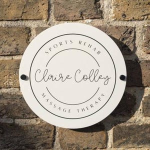 Personalised Acrylic Sign Custom Logo or Any Text Printed Circle Oval QR Code Plaque House Number Sign Printed Logo Address Signage