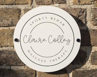 Personalised Acrylic Sign Custom Logo or Any Text Printed Circle Oval QR Code Plaque House Number Sign Printed Logo Address Signage